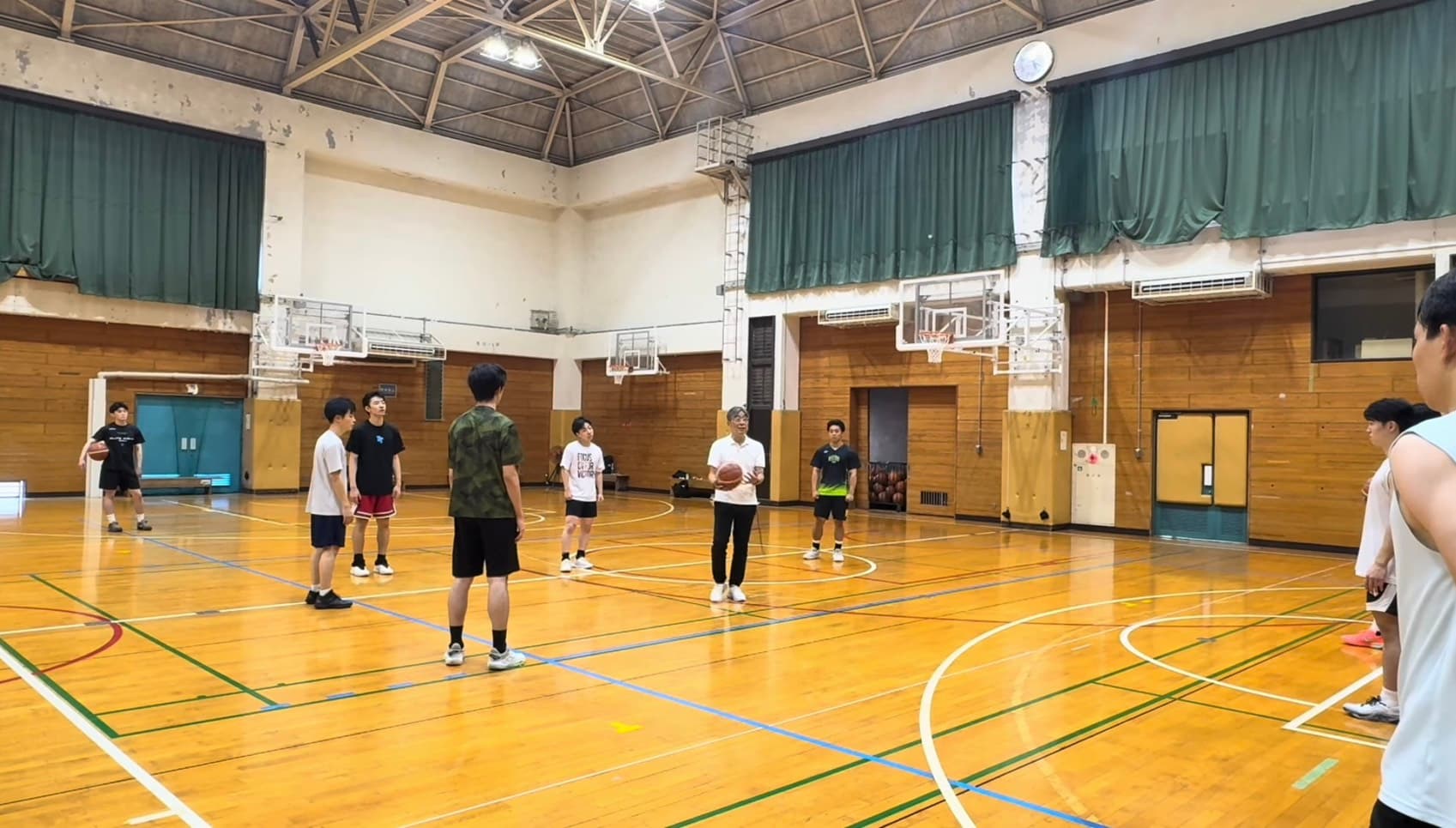 竹之下先生 (名古屋学院大学バスケ部 前HC)から技術指導を受けました!